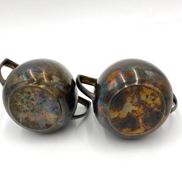 Empire Crafts Quadruple Plate Sugar Bowls Vintage Patina. - Picture 6 of 10